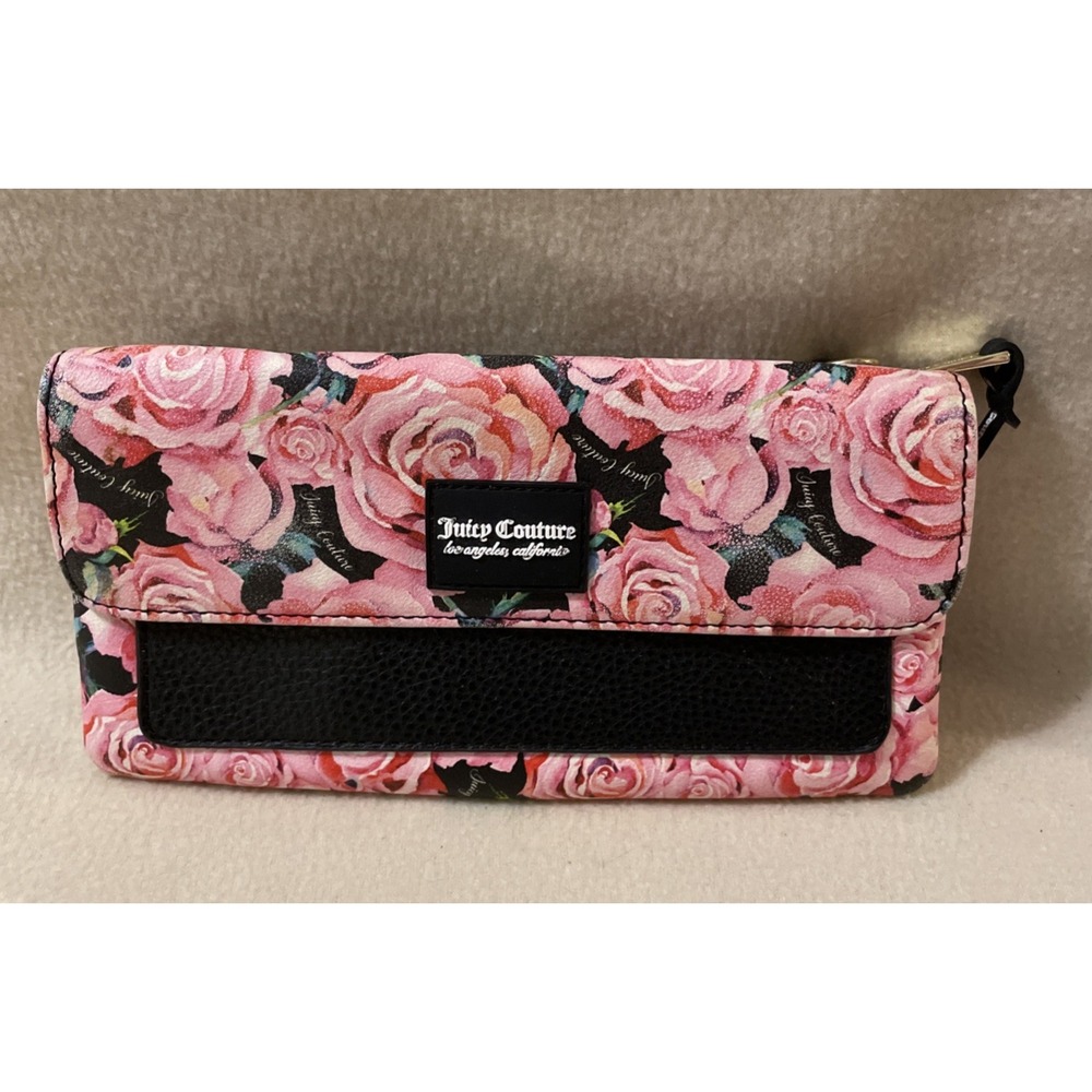 Juicy Couture In Bloom On The Right Track Crossbody Handbag Purse Pink Rose